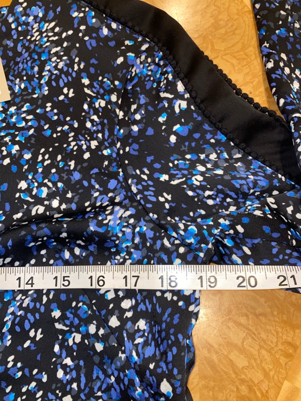 NWT! Banana Republic Black, Blue and White Speckled Long Sleeve Dress Size 10P - Picture 12 of 14